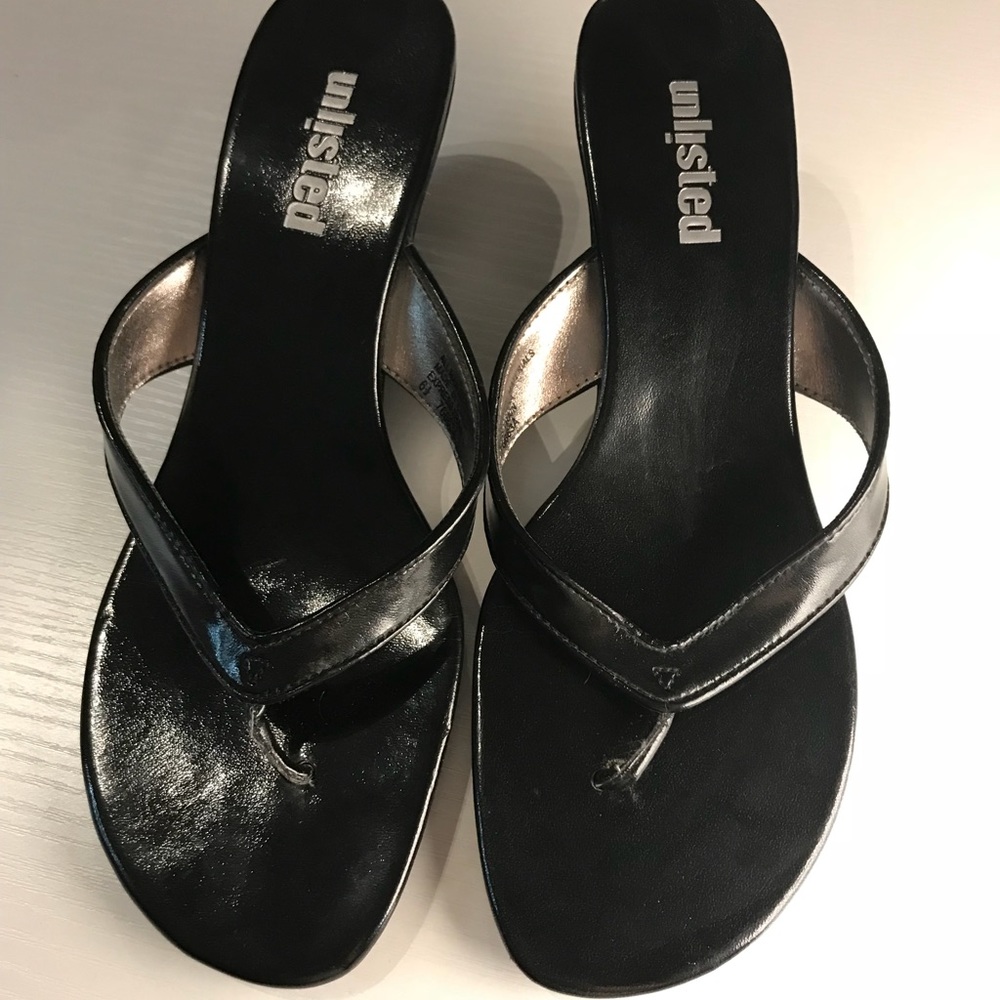 NWOT. Unlisted Black Patent Sandals